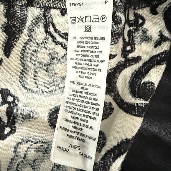 French Connection Wrap Halter Dress Black & White Size 6, 52% Viscose 48% Linen - Picture 7 of 11